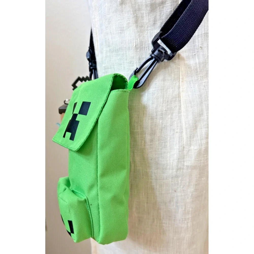 Minecraft Creeper Crossbody Bag Green Shoulder Phone Pouch Steve Charm